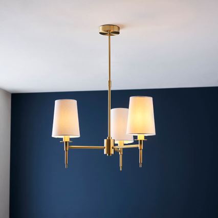 Endon 99456 - Lámpara colgante con varilla 3xE14/6W/230V oro/blanco