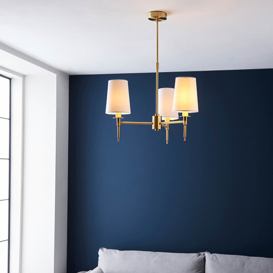 Endon 99456 - Lámpara colgante con varilla 3xE14/6W/230V oro/blanco