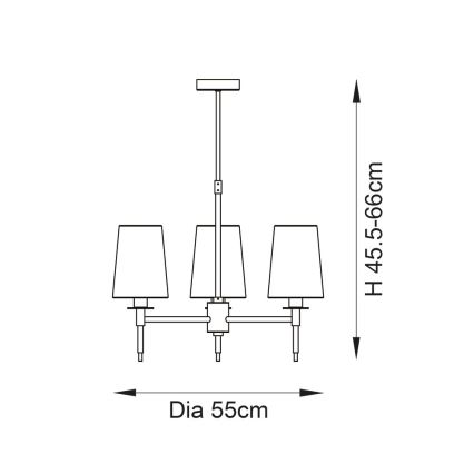 Endon 99456 - Lámpara colgante con varilla 3xE14/6W/230V oro/blanco