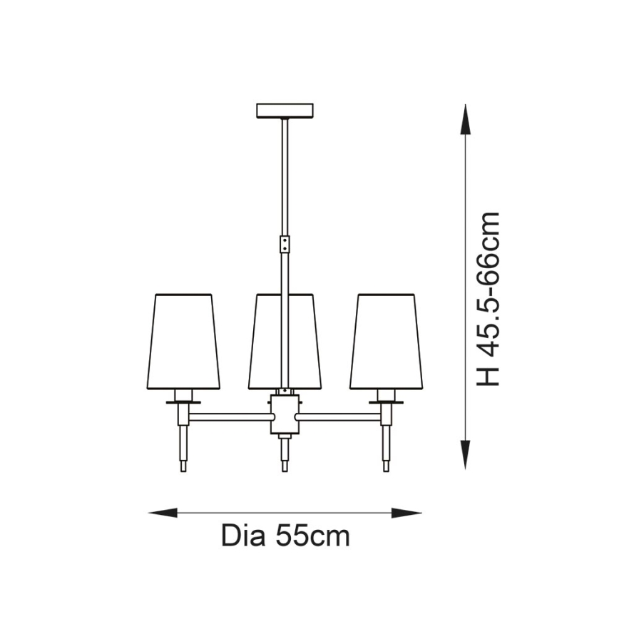 Endon 99456 - Lámpara colgante con varilla 3xE14/6W/230V oro/blanco
