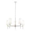 Endon 99457 - Lámpara de araña con cadena, 5xE14/6W/230V, cromo brillante/blanco