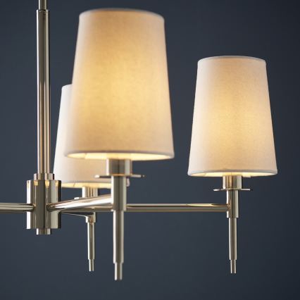 Endon 99457 - Lámpara de araña con cadena, 5xE14/6W/230V, cromo brillante/blanco