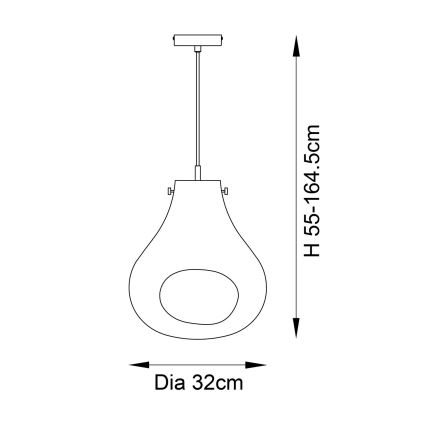 Endon 99788 - Lámpara colgante con cable EUROPA 1xE27/10W/230V color negro ahumado