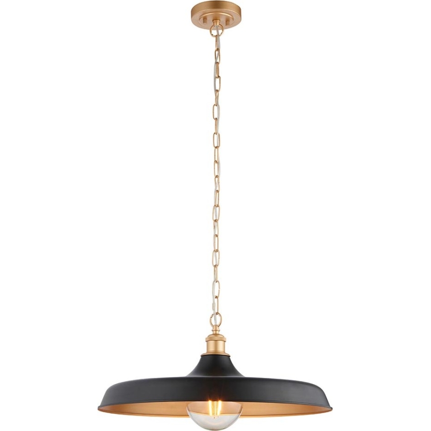 Endon 99998 - Lámpara colgante con cadena SABIAN 1xE27/10W/230V negro/dorado