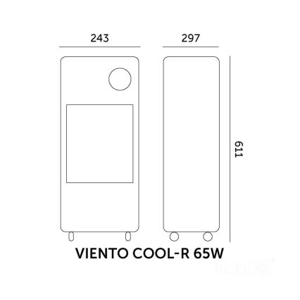Enfriador de aire portátil VIENTO COOL-R 65W/230V negro + mando a distancia