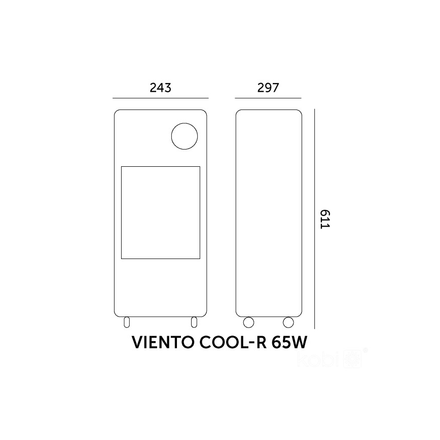 Enfriador de aire portátil VIENTO COOL-R 65W/230V negro + mando a distancia