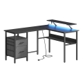 Escritorio con iluminación integrada SOLEA-X marrón/negro