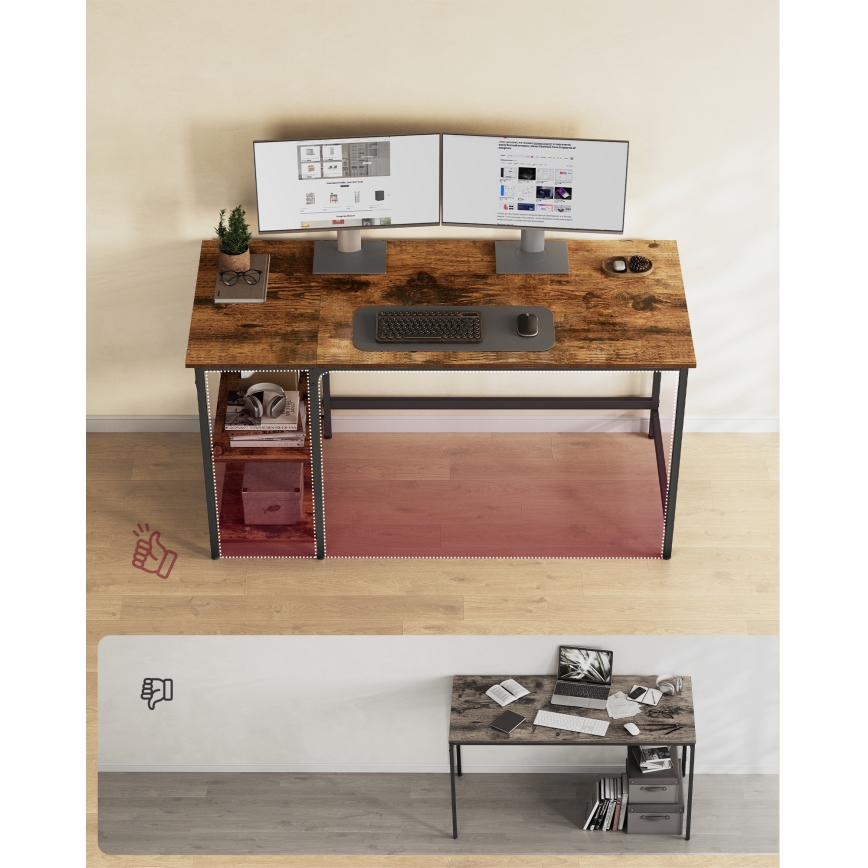 Escritorio SOLEA 140x60 cm marrón/negro