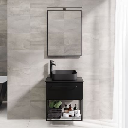 Espejo de baño BORGSTED 60 x 80 cm negro