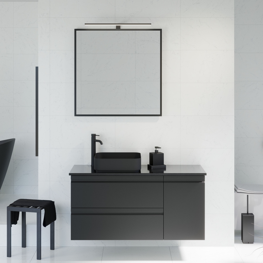Espejo de baño BORGSTED 80x80 cm negro