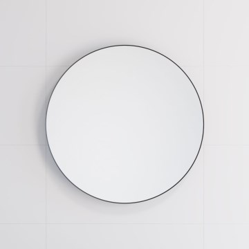 Espejo de baño BORGSTED, diámetro 60 cm, negro