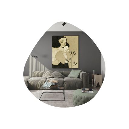 Espejo de pared BESSO 60x60 cm negro
