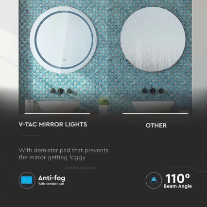 Espejo retroiluminado LED calefactado para baño LED/25W/230V IP44 3000K/4000K/6400K