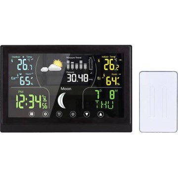 Estación meteorológica con pantalla a color 5V/2xAAA negra
