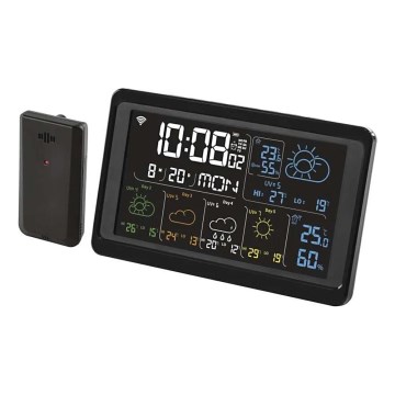 Estación meteorológica con pantalla LCD GoSmart 230V/3xAAA + 2×AAA Wi-Fi Tuya negra