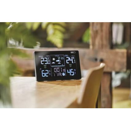 Estación meteorológica inalámbrica con despertador 5V/3xAAA + 2xAAA negro