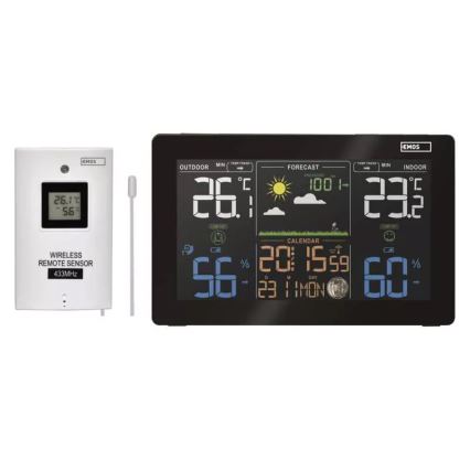 Estación meteorológica inalámbrica con despertador 5V/3xAAA + 2xAAA negro
