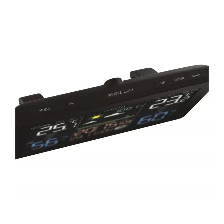 Estación meteorológica inalámbrica con despertador 5V/3xAAA + 2xAAA negro