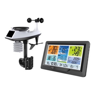 Estación meteorológica profesional con pantalla LCD a color y despertador 5V/2xAA + 3xAA