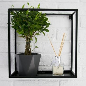 Estante de pared 35x35 cm negra