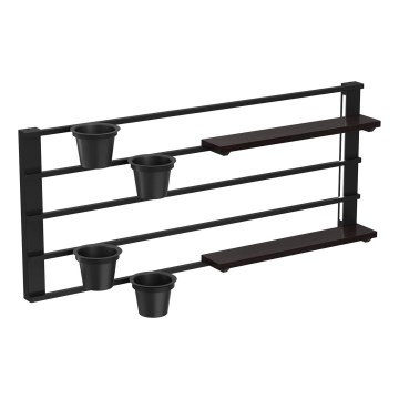 Estante de pared con macetas y LED iluminación SHELF 50x118 cm negro/pino