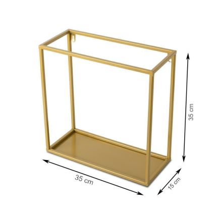 Estante de pared 35x35 cm dorada
