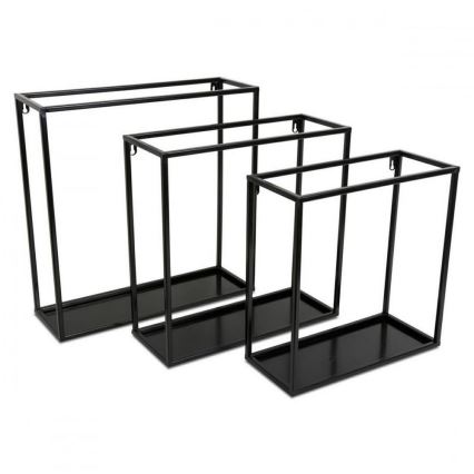 Estante de pared 35x35 cm negra