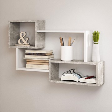 Estante de pared TRIO 54x87 cm gris/blanco