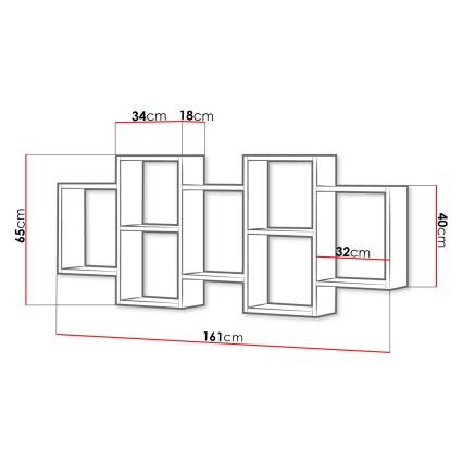 Estante de pared TRIO 65x161 cm roble sonoma