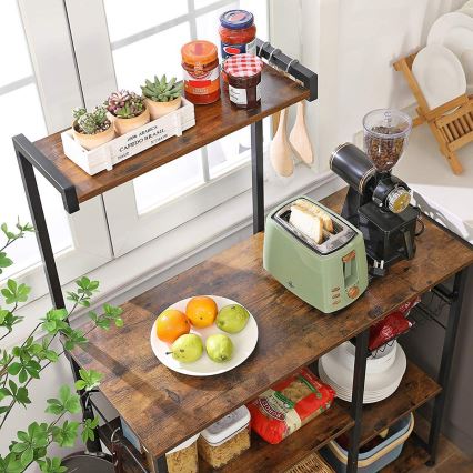 Estantería de cocina MARGE marrón/negro