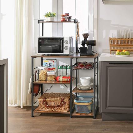 Estantería de cocina MARGE marrón/negro
