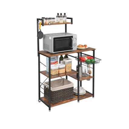 Estantería de cocina MARGE marrón/negro