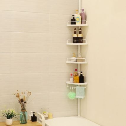 Estantería de esquina para baño DEX blanca