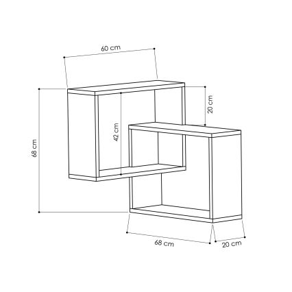 Estantería de esquina RING 68x68 cm blanco/antracita