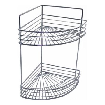 Estantería de pared de dos niveles para ducha 30,6x37,5 cm cromo brillante