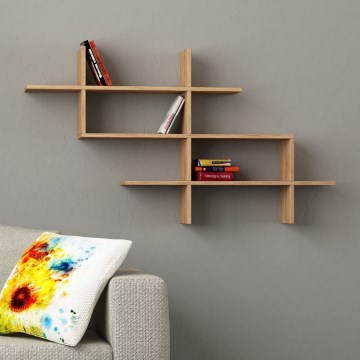 Estantería de pared HALIC 82x150 cm roble