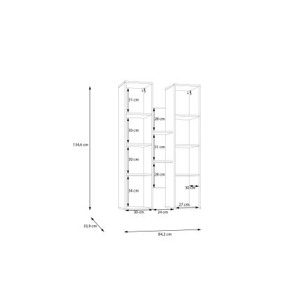Estantería de pared INAR roble/marrón