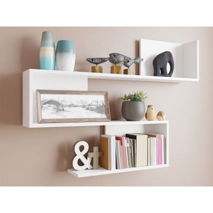 Estantería de pared MANUNIA 110x80x15 cm blanca