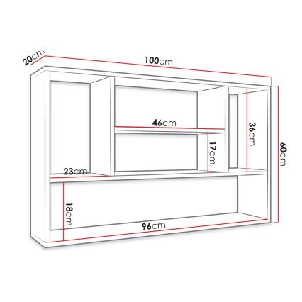 Estantería de pared PAPIKO 100x60x20 cm blanca