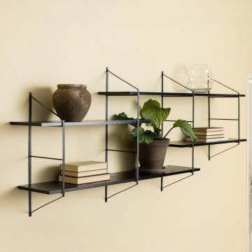 Estantería de pared TOCO 191 x 79 cm negra