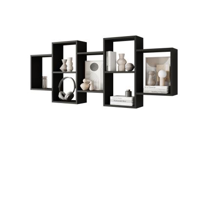 Estantería de pared TRIO 65 x 161 cm negra