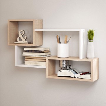 Estantería de pared TRIO 87x54x18 cm roble sonoma/blanco