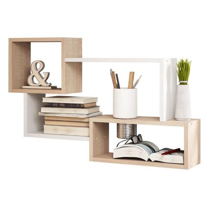 Estantería de pared TRIO 87x54x18 cm roble sonoma/blanco