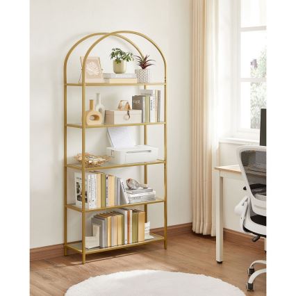 Estantería GLASY 83x184x30 cm dorada