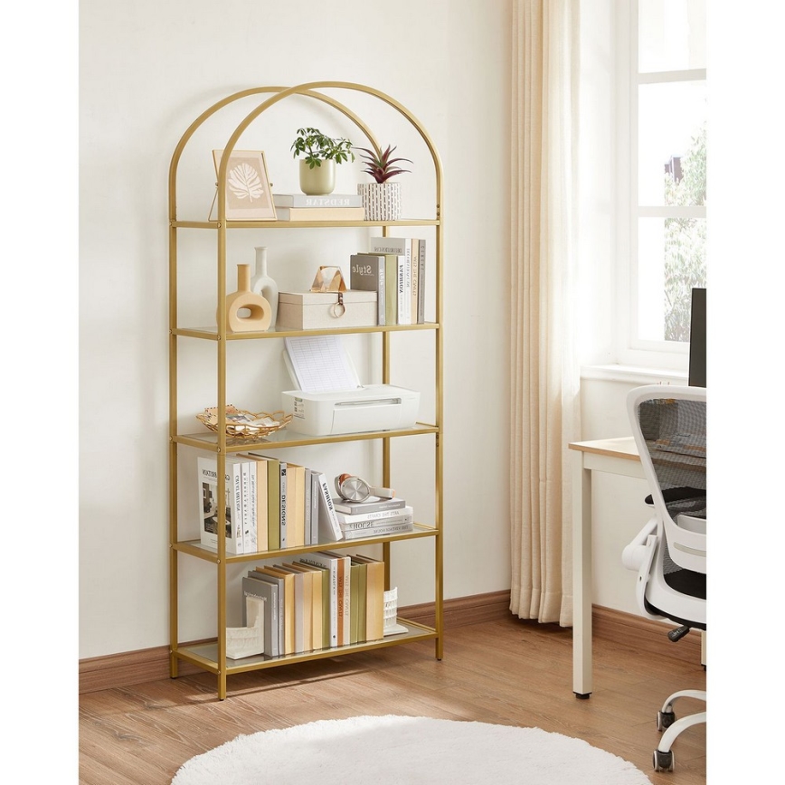 Estantería GLASY 83x184x30 cm dorada