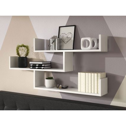Estantería mural TRIO 119x55x18 cm blanca