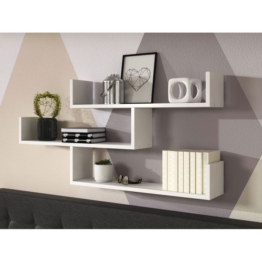 Estantería mural TRIO 119x55x18 cm blanca