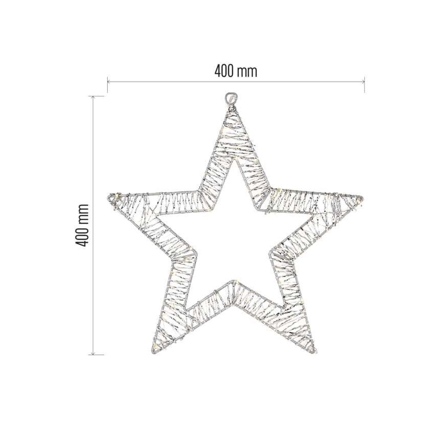 Estrella decorativa navideña LED 60xLED/3AA, blanco cálido