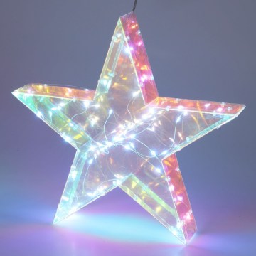 Estrella LED navideña de 40 cm, 50 LEDs, 3xAA, blanco cálido