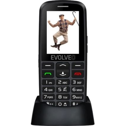 Evolveo - EasyPhone EG 2G teléfono móvil para personas mayores negro